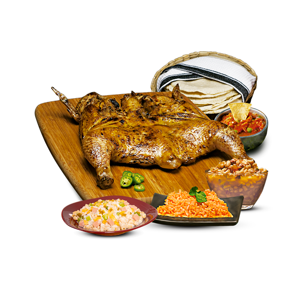 1 pollo completo + 3 complementos